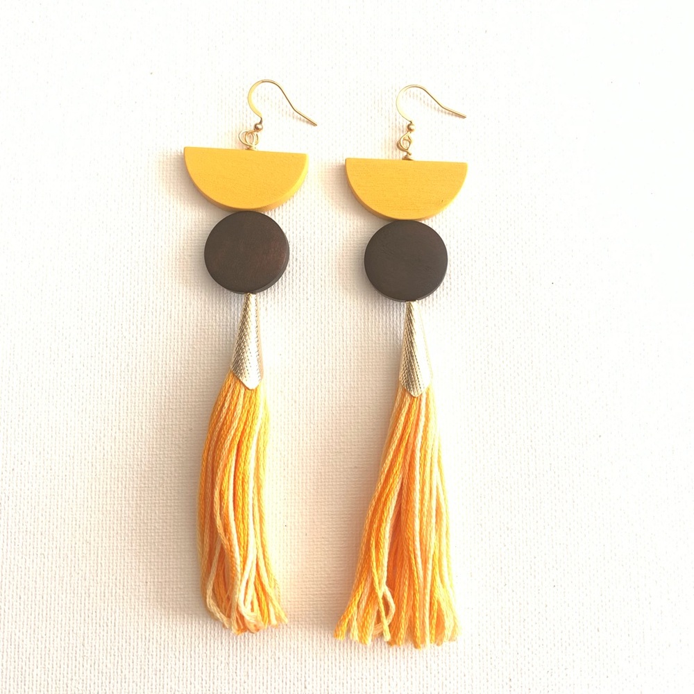 Modern tassel earrings.